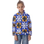 Shapes on a blue background                      Kids  Half Zip Hoodie