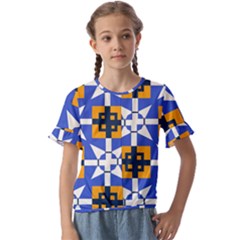 Kids  Cuff Sleeve Scrunch Bottom T-Shirt 