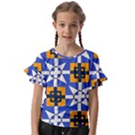 Shapes on a blue background                                               Kids  Cut Out Flutter Sleeves