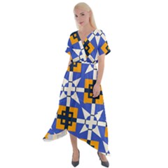 Cross Front Sharkbite Hem Maxi Dress 