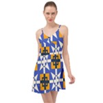 Shapes on a blue background                                                              Summer Time Chiffon Dress