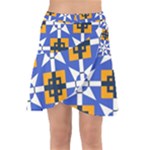 Shapes on a blue background                                                              Wrap Front Skirt