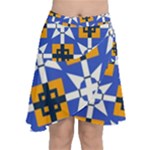 Shapes on a blue background                                                              Chiffon Wrap Front Skirt