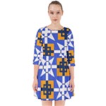 Shapes on a blue background                                                         Smock Dress