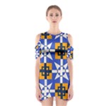 Shapes on a blue background                                                           Women s Cutout Shoulder Dress