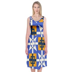 Shapes on a blue background                                                          Midi Sleeveless Dress from ArtsNow.com