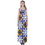 Shapes on a blue background                                                           Empire Waist Maxi Dress