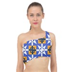 Shapes on a blue background                                                          Spliced Up Bikini Top