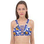 Shapes on a blue background                                                         Cage Up Bikini Top