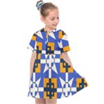 Shapes on a blue background                                                       Kids  Sailor Dress