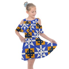 Kids  Shoulder Cutout Chiffon Dress 