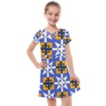 Shapes on a blue background                                                         Kids  Cross Web Dress