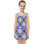 Shapes on a blue background                                                          Kids Summer Sun Dress