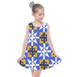 Shapes on a blue background                                                        Kids  Summer Dress