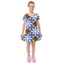 Kids  Short Sleeve Velvet Dress 