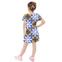 Kids  Short Sleeve Velvet Dress 