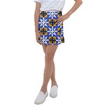 Shapes on a blue background                                                              Kids  Tennis Skirt