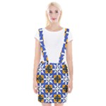 Shapes on a blue background                                                               Braces Suspender Skirt