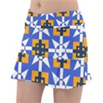 Shapes on a blue background                                                           Tennis Skirt