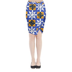 Shapes on a blue background                                                          Midi Wrap Pencil Skirt from ArtsNow.com