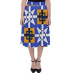 Shapes on a blue background                                                          Folding Skater Skirt