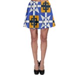 Shapes on a blue background                                                           Skater Skirt