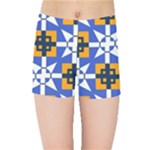 Shapes on a blue background                                                          Kids  Skinny Shorts