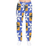 Shapes on a blue background                                                           Women velvet Drawstring Pants