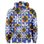 Shapes on a blue background                                                           Men s Zipper Hoodie