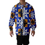 Shapes on a blue background                                                           Hooded Wind Breaker (Kids)