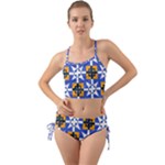 Shapes on a blue background                                                            Mini Tank Bikini Set