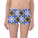 Shapes on a blue background                                                               Reversible Boyleg Bikini Bottoms