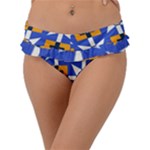 Shapes on a blue background                                                         Frill Bikini Bottom