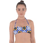 Shapes on a blue background                                                           Halter Bandeau Bikini Top