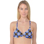 Shapes on a blue background                                                           Reversible Tri Bikini Top