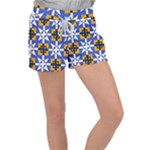 Shapes on a blue background                                                        Women s Velour Lounge Shorts