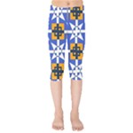 Shapes on a blue background                                                          Kids  Capri Leggings