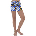 Shapes on a blue background                                                           Kids  Lightweight Velour Yoga Shorts