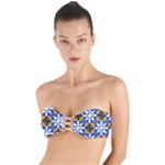 Shapes on a blue background                                                      Twist Bandeau Bikini Top