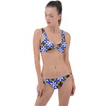 Shapes on a blue background                                                           Ring Detail Crop Bikini Set