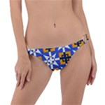 Shapes on a blue background                                                           Ring Detail Bikini Bottom