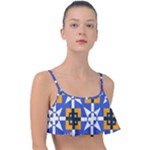 Shapes on a blue background                                                          Frill Bikini Top