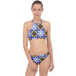 Shapes on a blue background                                                           Racer Front Bikini Set