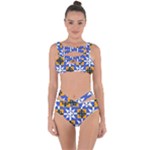 Shapes on a blue background                                                           Bandaged Up Bikini Set