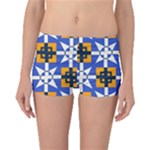 Shapes on a blue background                                                           Boyleg Bikini Bottoms