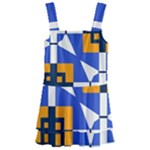 Shapes on a blue background                                                         Kids  Layered Skirt Swimsuit