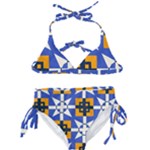 Shapes on a blue background                                                          Kids  Classic Bikini Set