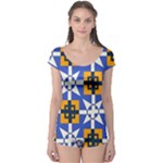 Shapes on a blue background                                                           Boyleg Leotard (Ladies)