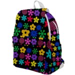 Colorful flowers on a black background pattern                                                         Top Flap Backpack