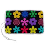 Colorful flowers on a black background pattern                                                        Pen Storage Case (M)